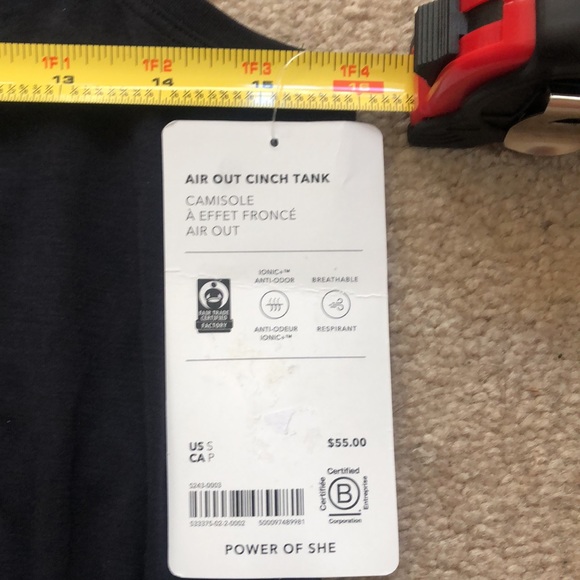 NWT ATHLETA Air Out Cinch Tank - Black - Picture 7 of 7